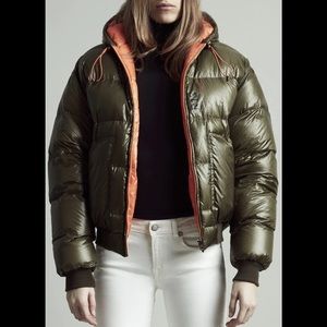 R13 Reversible Down Jacket Olive/ Orange S